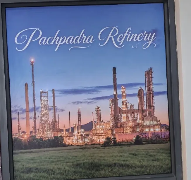 Pachpadra Refinery wall art at Guru Kripa Restaurant, Pachpadra
